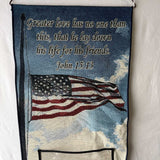 13x20in Wall Hanging Tapestry American Flag Life for Friends Military Memorial