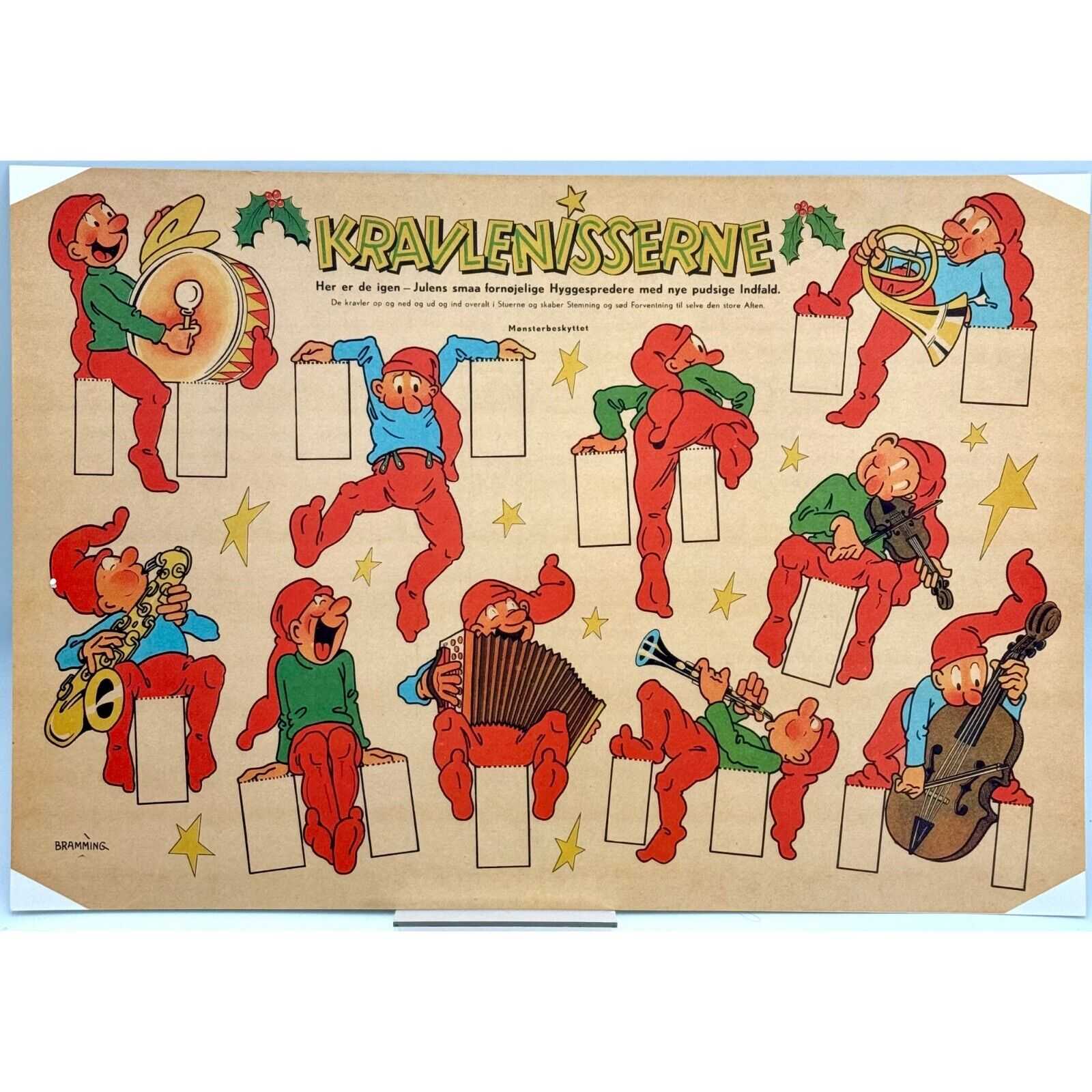 15 pk Bramming Kravlenisserne Christmas Shelf Elves Santa Instruments Decor