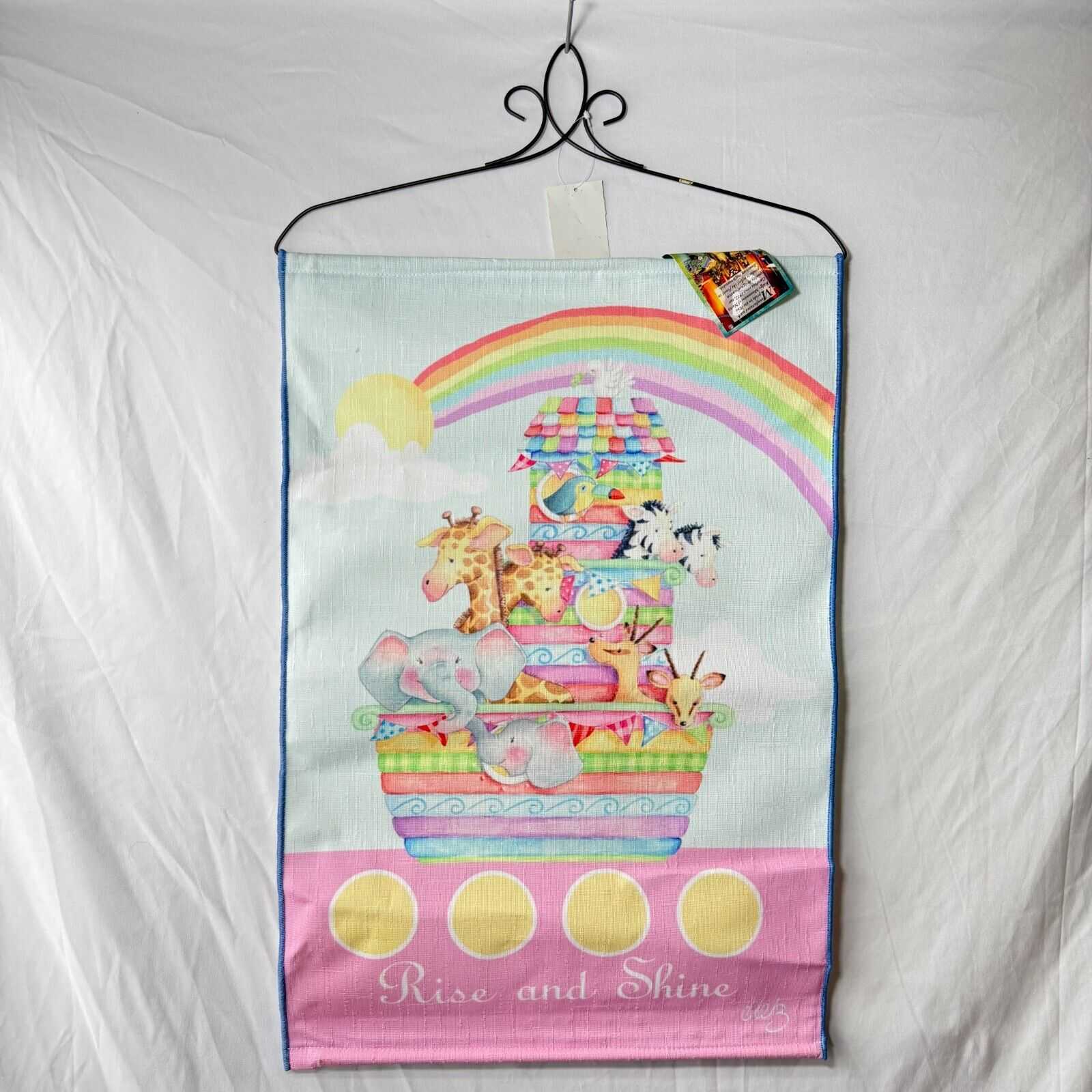 17x26in Wall Hang Bannerette Rise & Shine Noah’s Ark God’s Promise Rainbow NWT