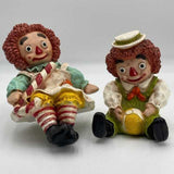 1969 & 1971 Raggedy Ann AND Ragedy Andy Shelf Sitters Set Universal Statuary