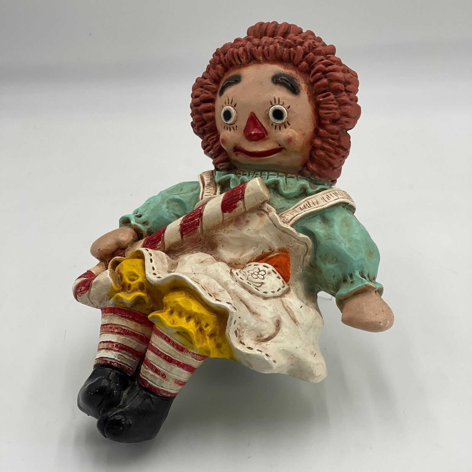 1969 & 1971 Raggedy Ann AND Ragedy Andy Shelf Sitters Set Universal Statuary