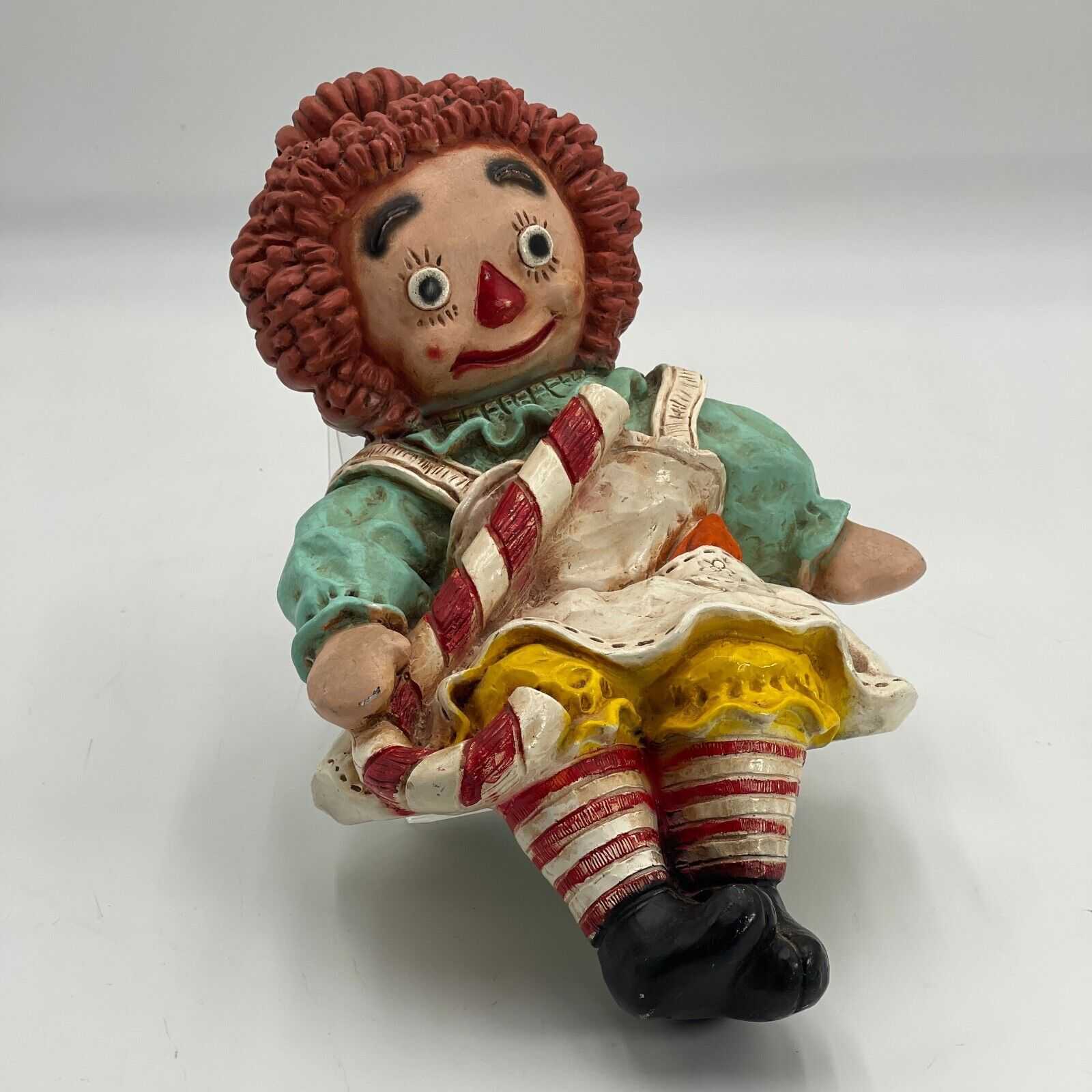 1969 & 1971 Raggedy Ann AND Ragedy Andy Shelf Sitters Set Universal Statuary