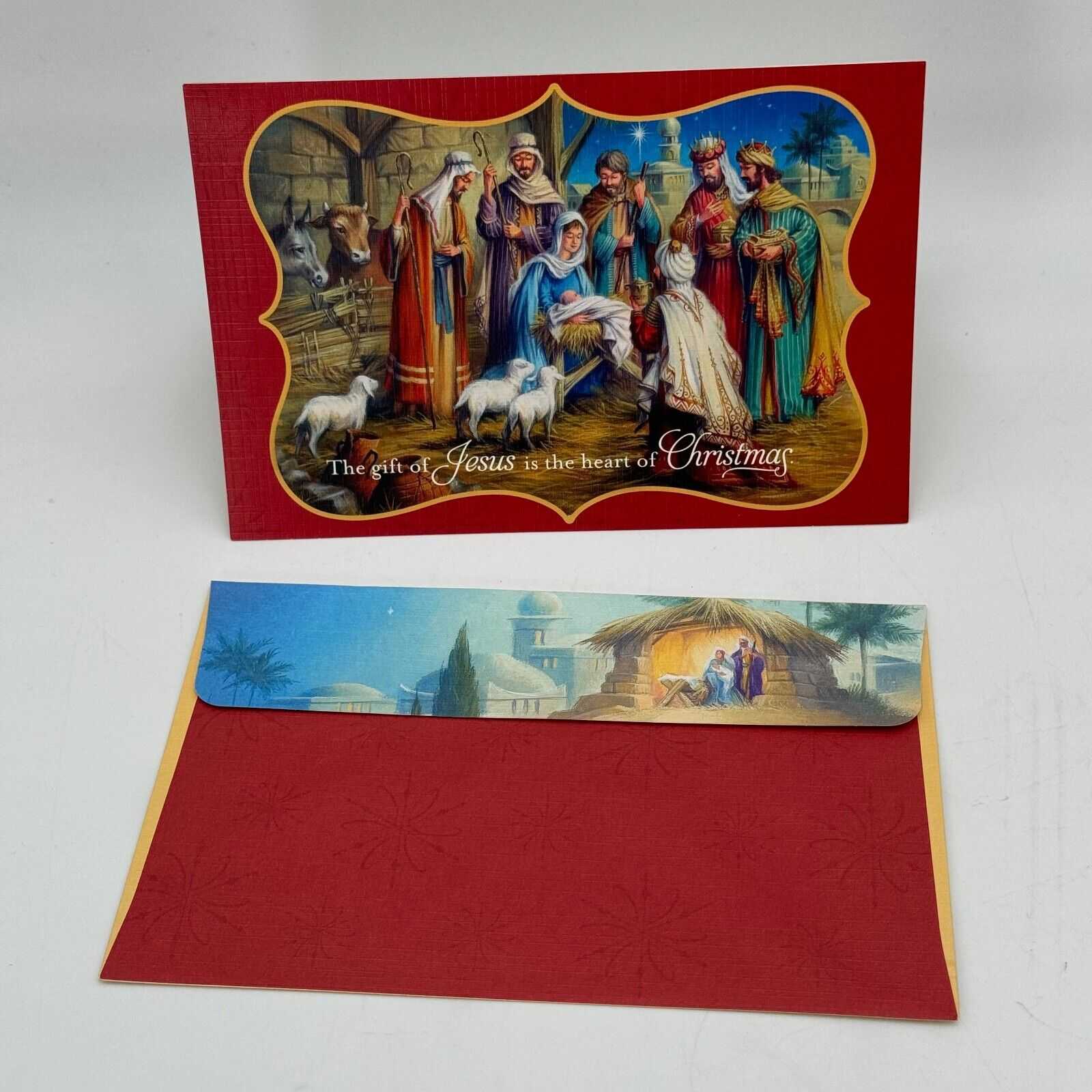 2 Sets Of Christian Premium Christmas Cards & Matching Envelopes Nativity 38 NIB