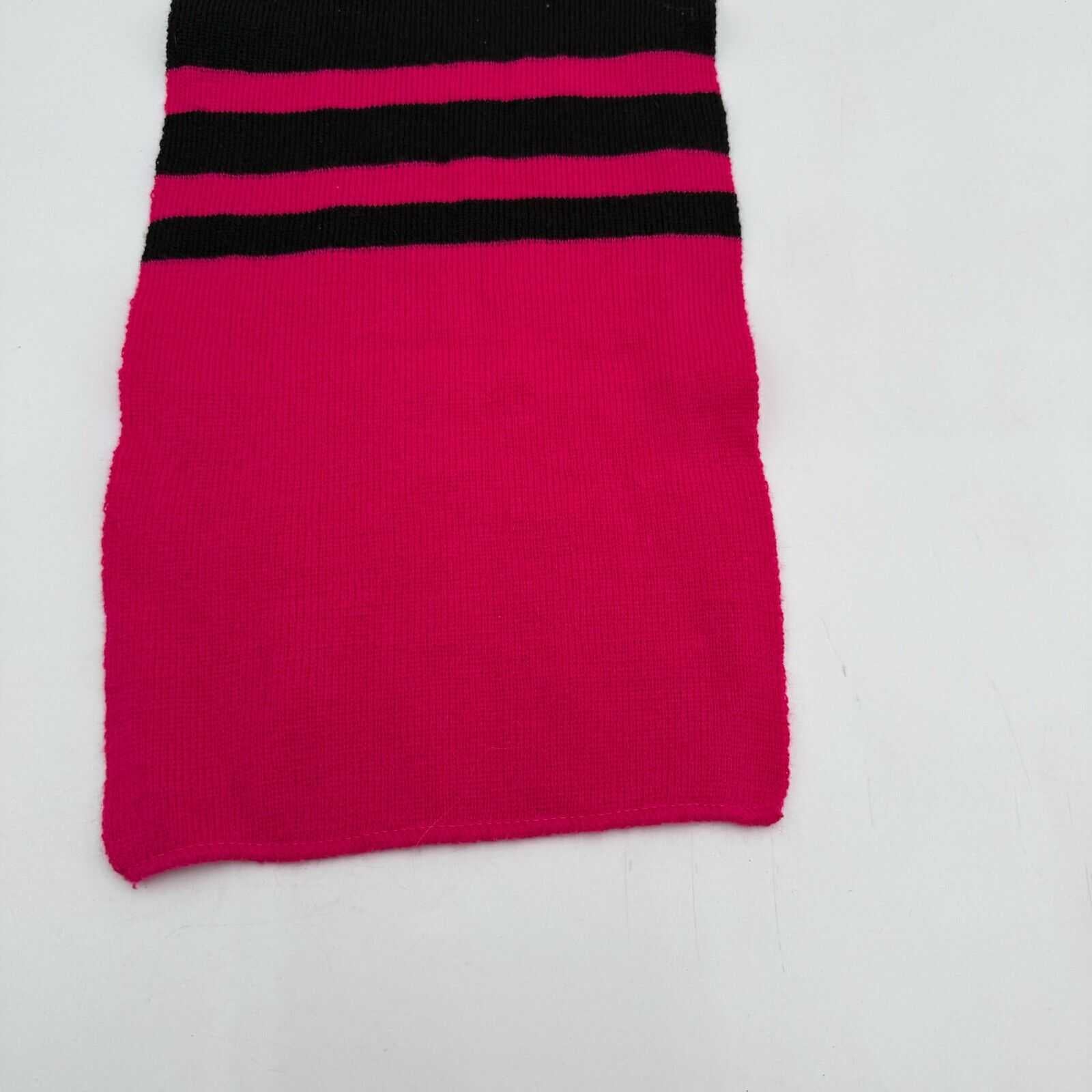 2pc Set Matching Warm Scarf & Beanie Pink Black Stripes Hat Cap T-Mobile Winter