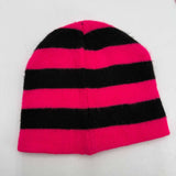 2pc Set Matching Warm Scarf & Beanie Pink Black Stripes Hat Cap T-Mobile Winter