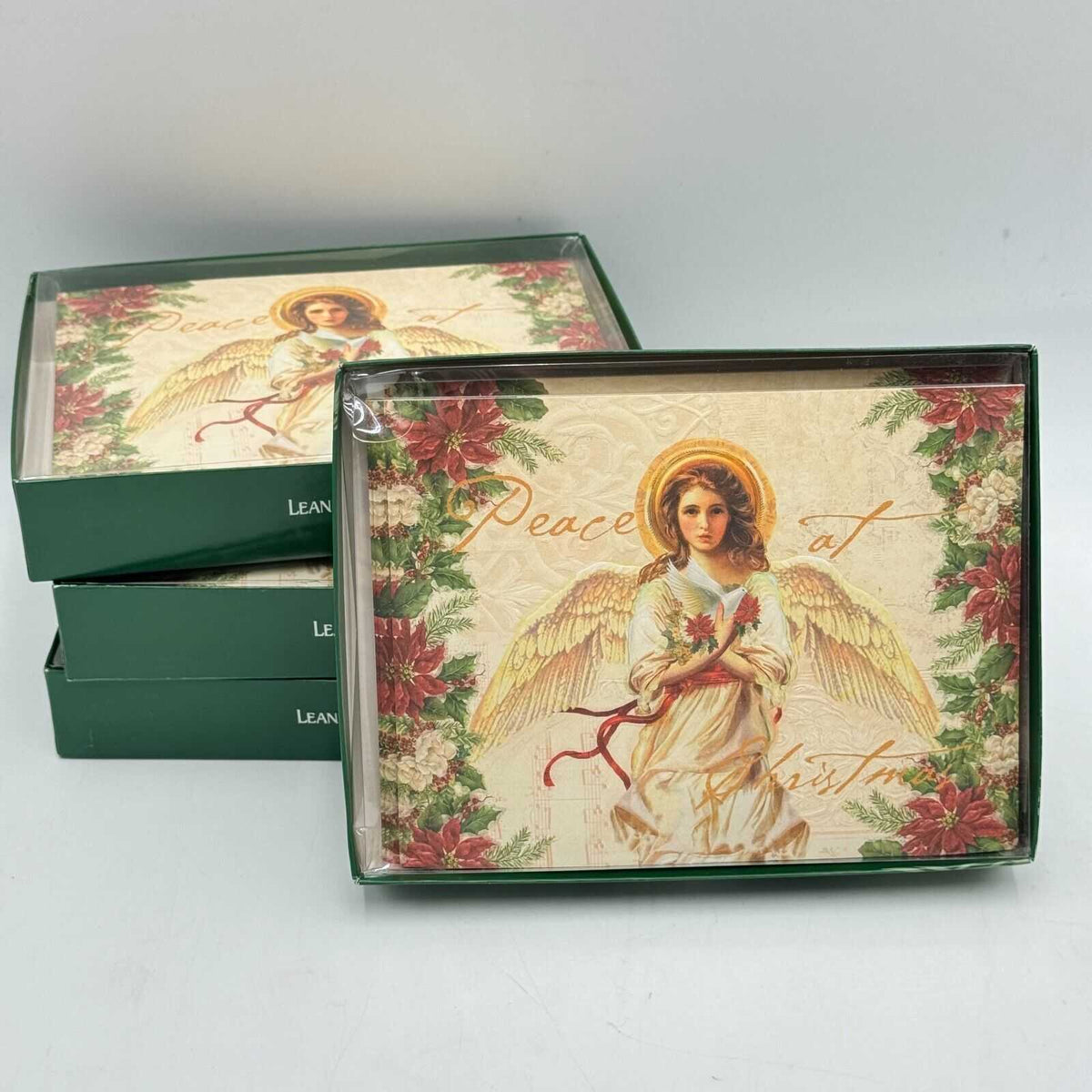 4 Boxes of 12 (48) Embossed Cards & Envelopes Christmas Peace Angel Holiday NIB