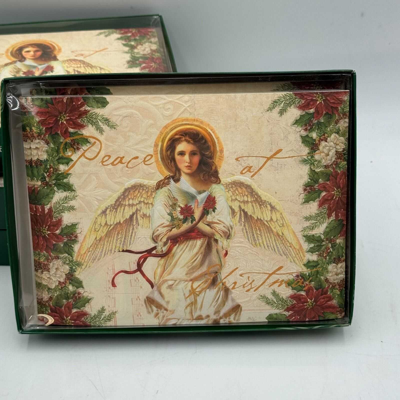 4 Boxes of 12 (48) Embossed Cards & Envelopes Christmas Peace Angel Holiday NIB