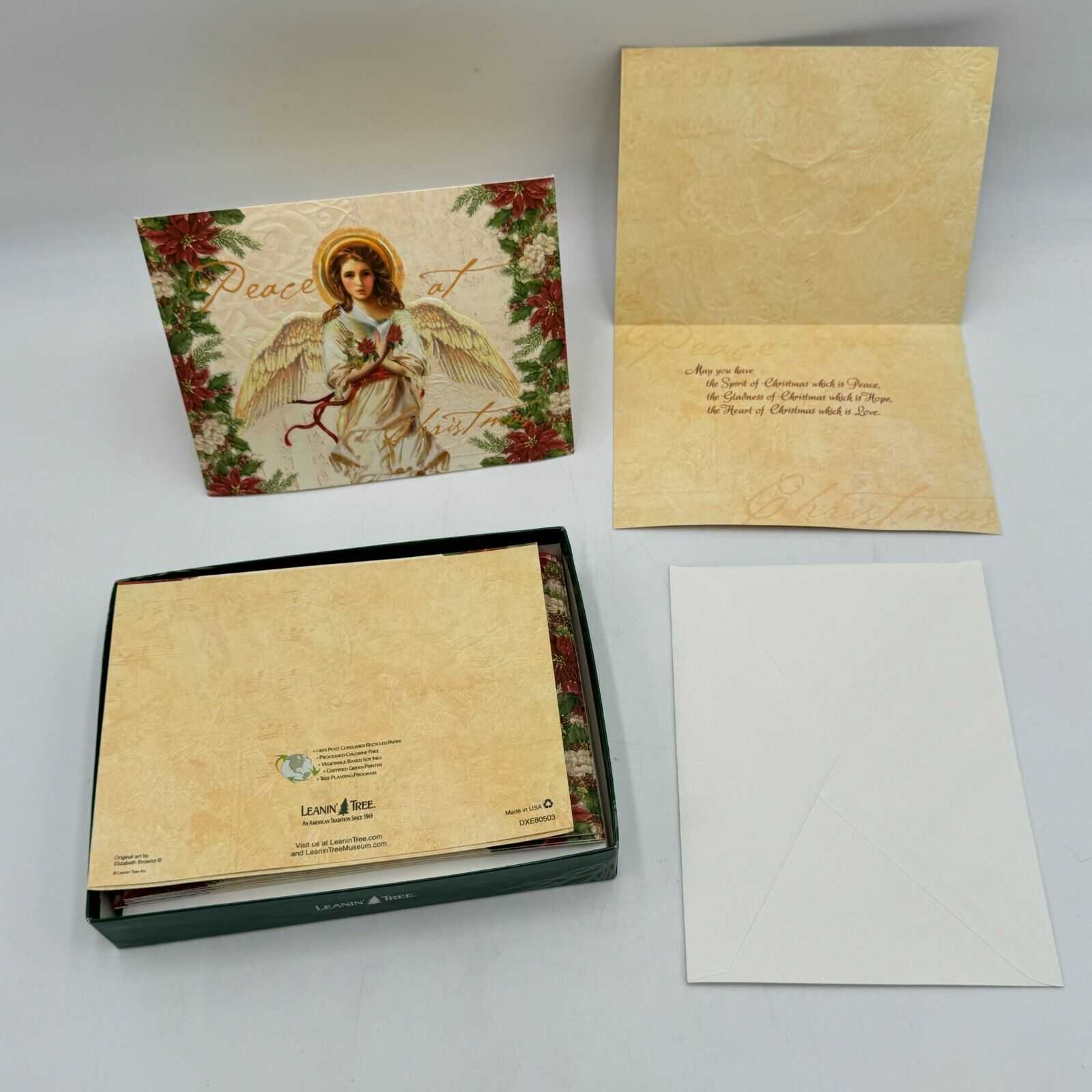 4 Boxes of 12 (48) Embossed Cards & Envelopes Christmas Peace Angel Holiday NIB