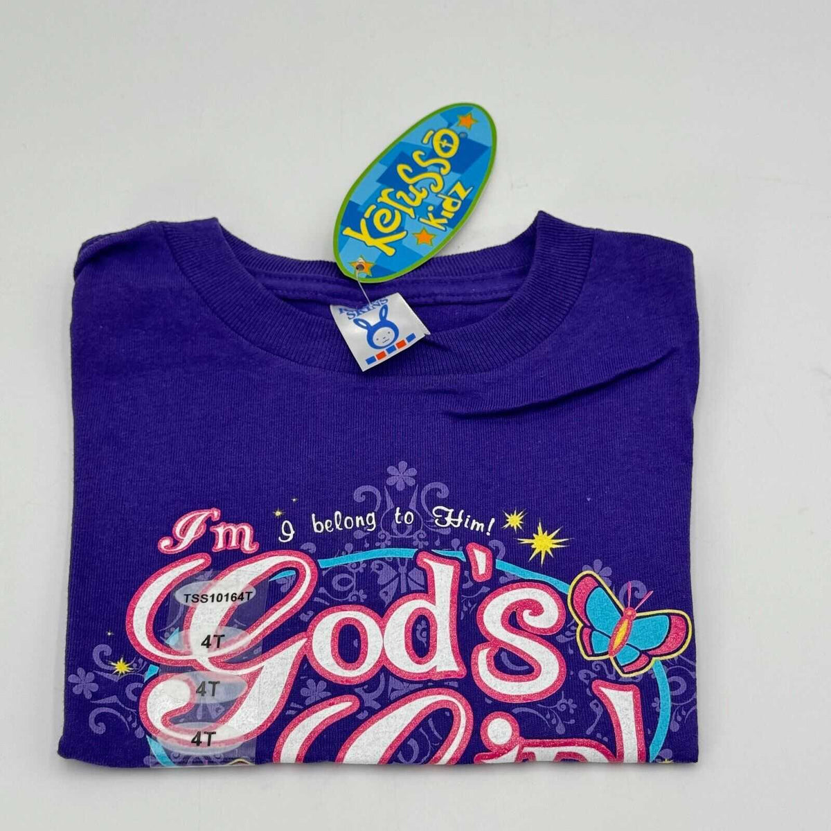 4T Toddler Kerusso Purpl God’s Girl Mark 10,14 Christian Kids T-Shirt NWT