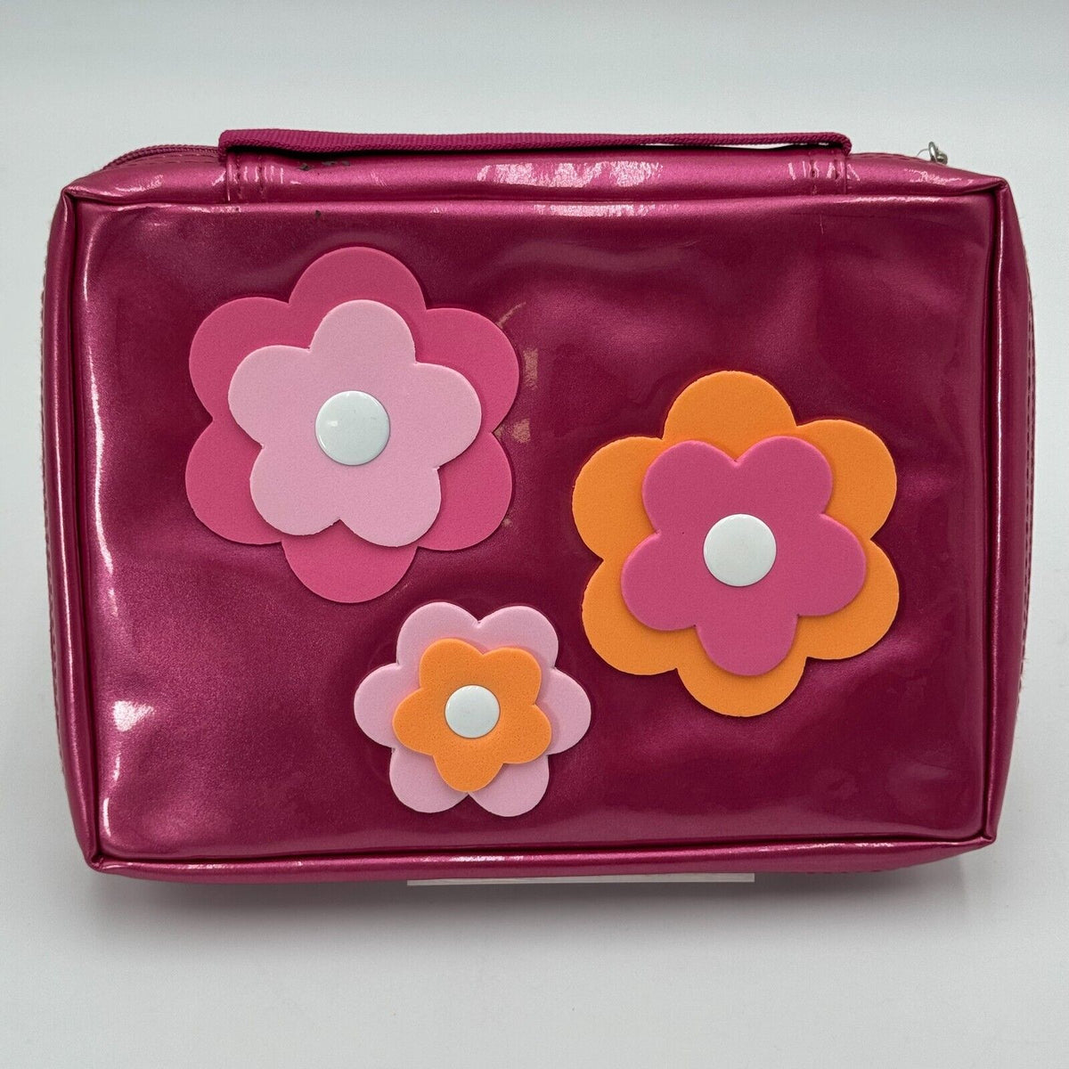 Zonderkidz Sparkly Pink Vinyl Felt Flowers Large 6.5 x 9.5 in Bible Cover NWT