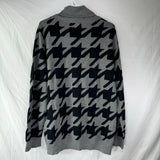 Ann Taylor Factory Gray Houndstooth Turtleneck Sweater Top Wonen’s Size XL