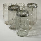 Kerr Clear Wide Mouth Mason Jars No Lids Lot of 6