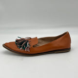 Chumback Slip On Loafer Brown Leather Tassels Flats Pointed Toe Womens Size 9