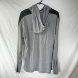 SOBK Mens Cotton Hooded Pullover Long Sleeve Gray Black Shirt Active Gym Size XL