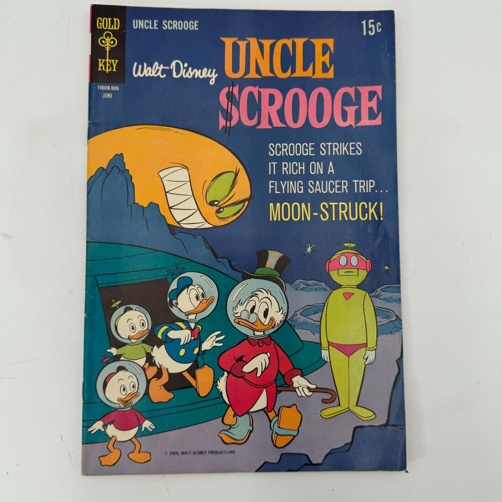 Lot of 5 Original Uncle Scrooge Walt Disney Gold Key Comics Donald Duck Hewey