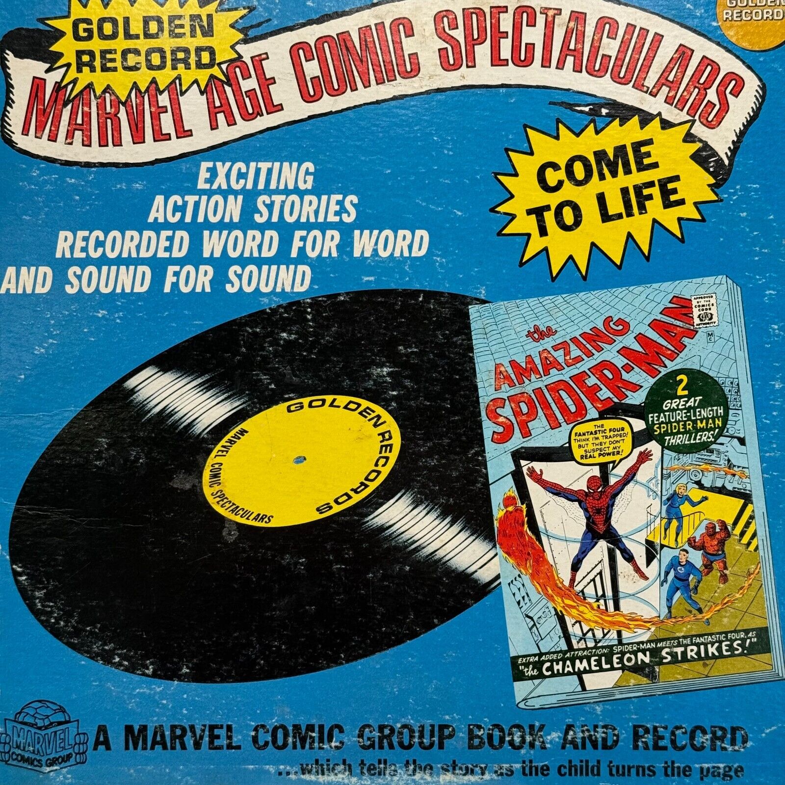 Amazing Spider-Man #1 Marvel Original Comics & Vinyl Record, 1966 Golden Record