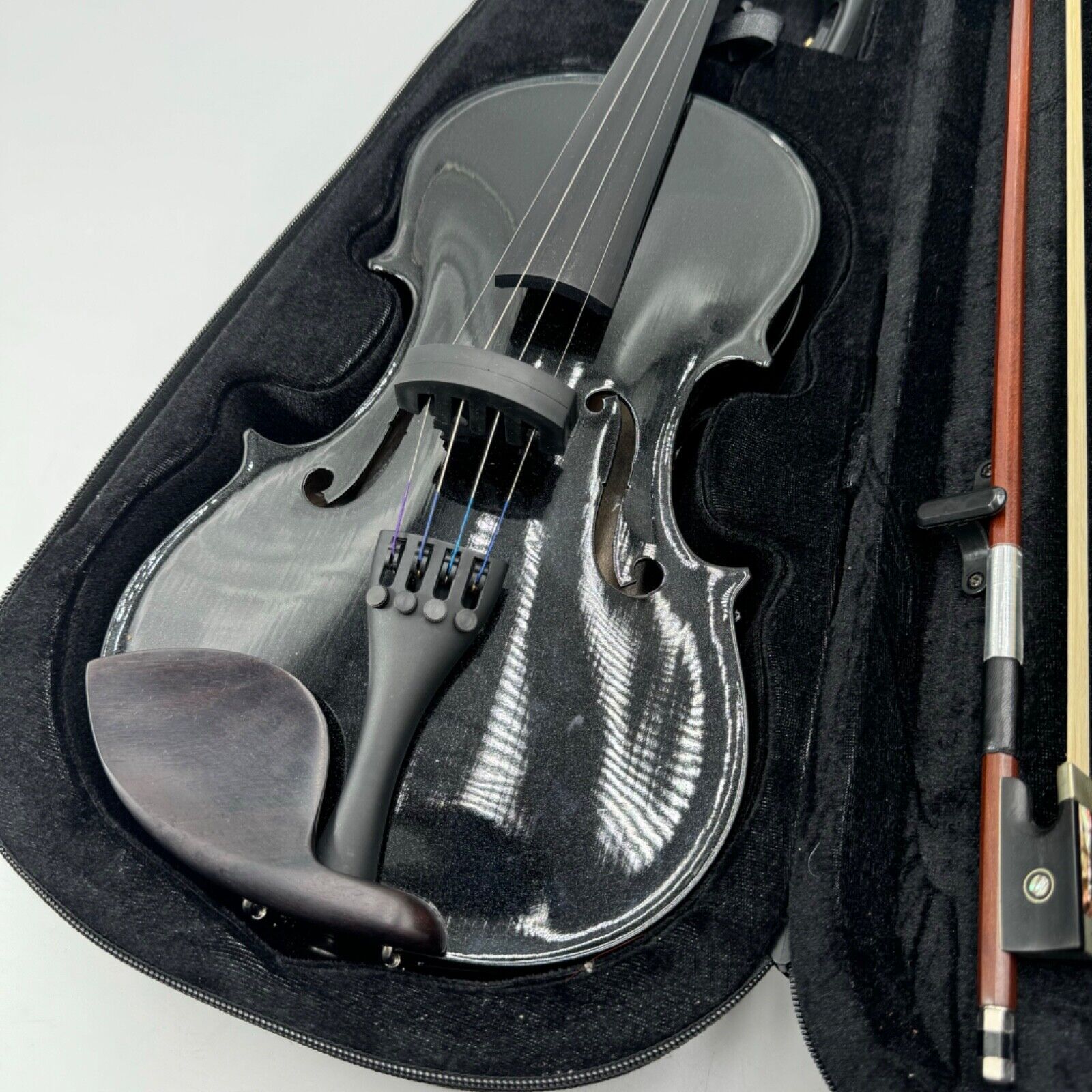 Tower Strings Violin Limited Edition Midnight Black Edition with Case & Accessor