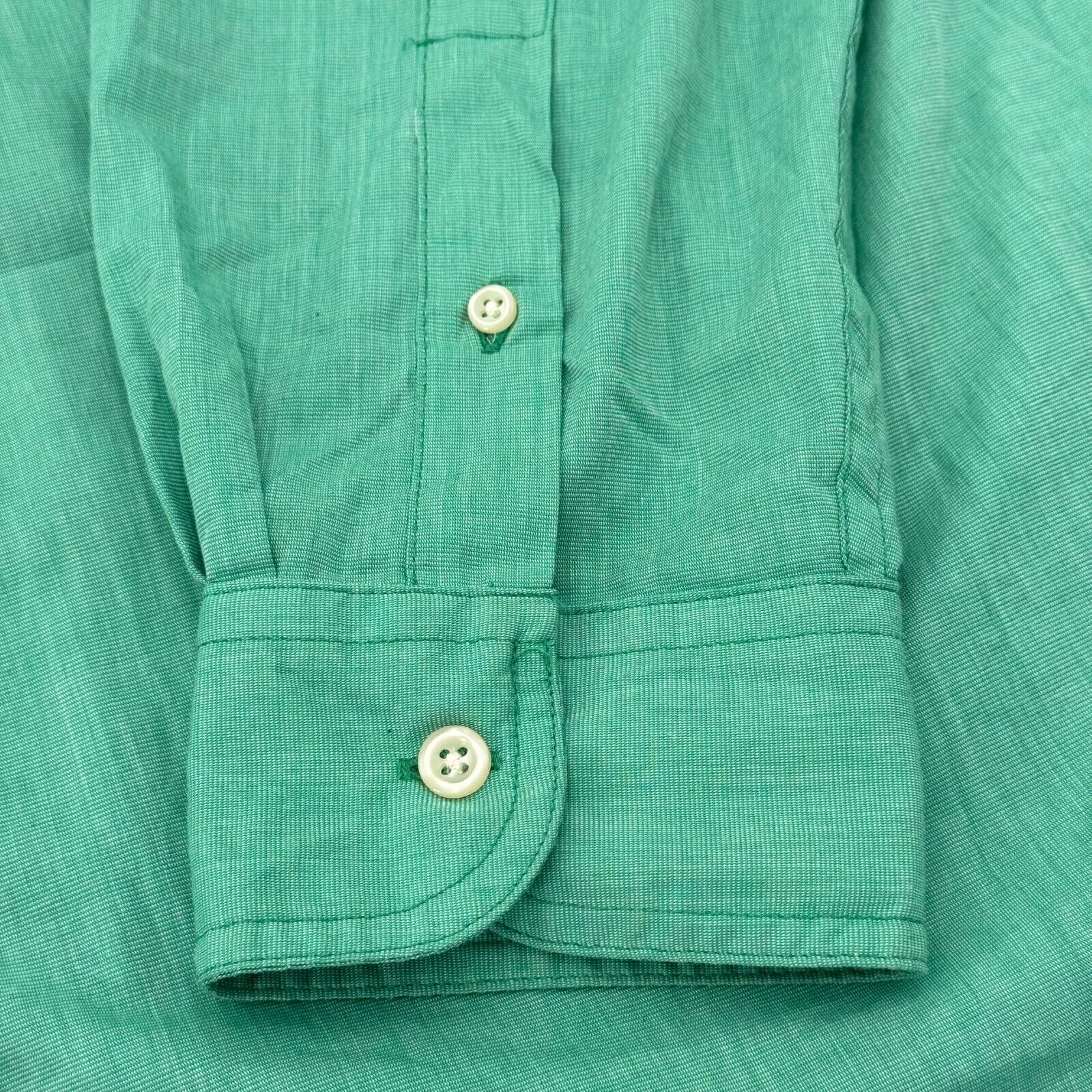 Chaps Easy Care Button Up Shirt Short Sleeve Green Mens XL
