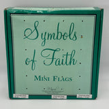 Symbols of Faith Lot of 9 Mini Christian Flags With Various Styles Decorative