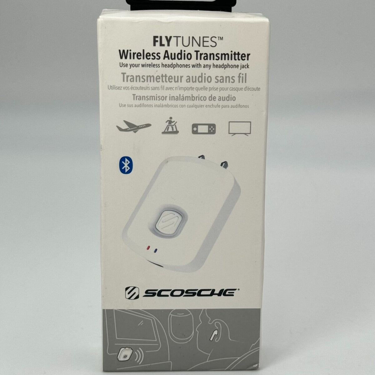 SCOSCHE Wireless Audio Transmitter for Bluetooth Dual 3.55mm Jack Airplane - New