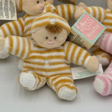 Russ Baby 6 Pack 5in Rattle Plush Tan Orange Pink White Stripes Toys NWT