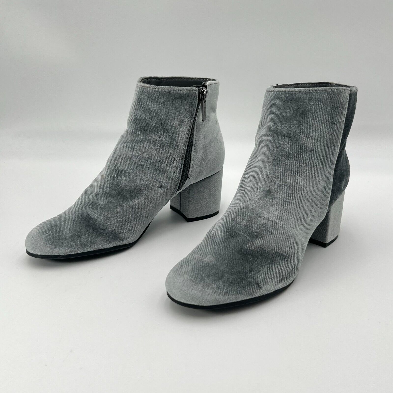 Sam Edelman Circus Womens Stylish Suede Zipper Platform Ankle Boots Grey Size 8