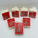 7 Pack 5x3in Freestanding White Wax Candles Printed Christmas Tree Red Jesus New