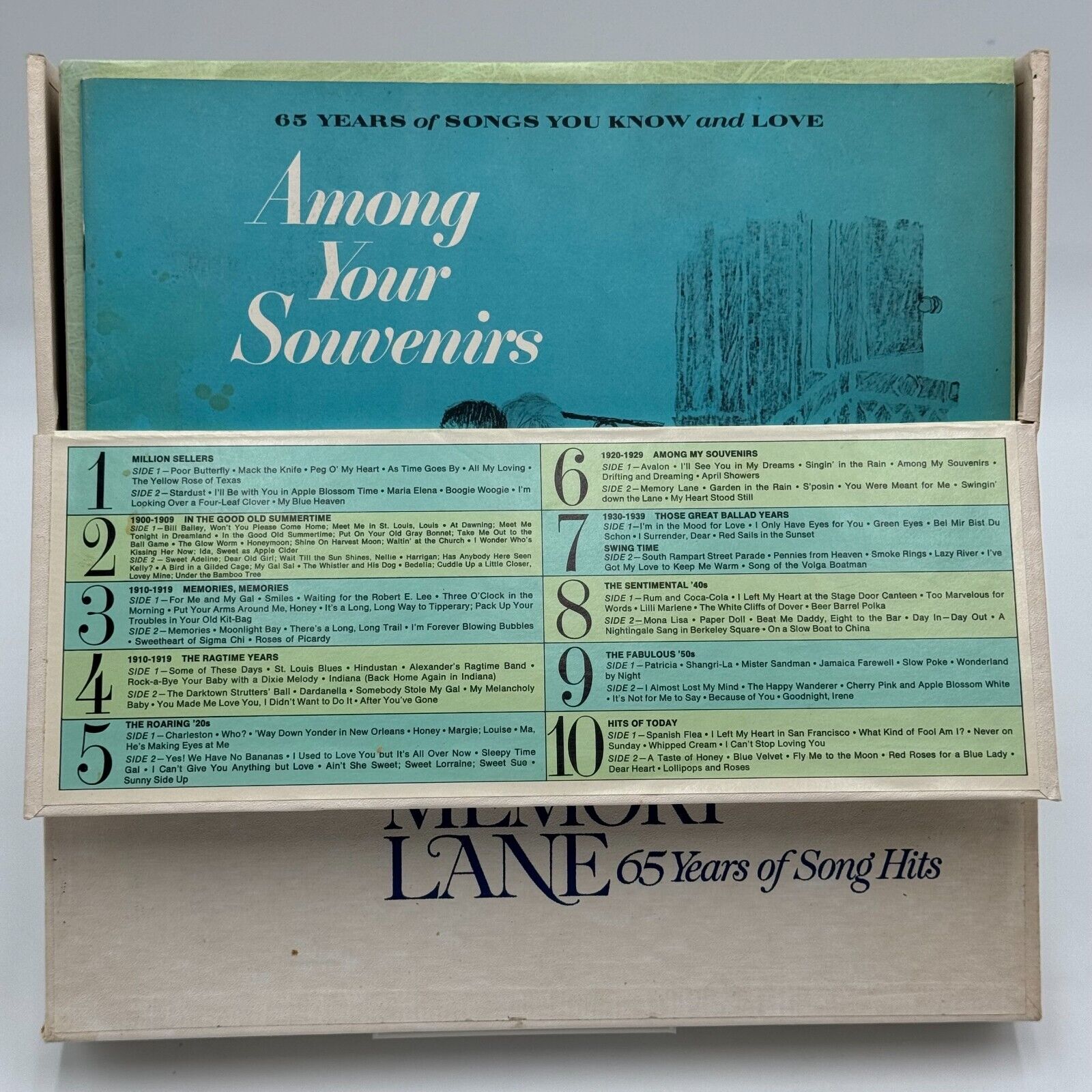 Down Memory Lane: 65 Years Of Song Hits 10 Vinyl LP Box Set 1966 Reader's Digest