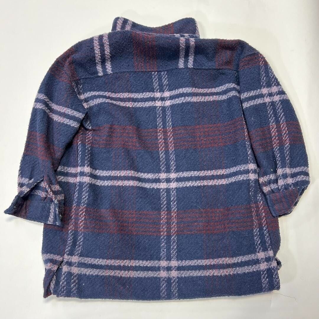 Dip Purple Plaid Long Line Jacket XS Flannel