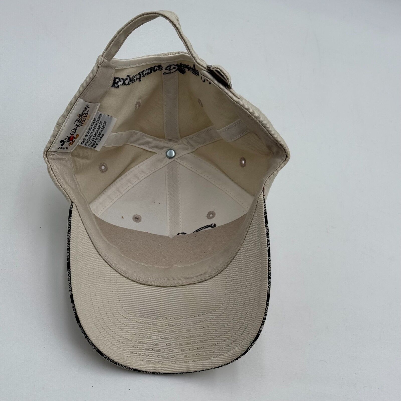 Disney’s 99 Holes of Golf Adjustable Buckle Hat Tan Golfer Cap Walt Disney World