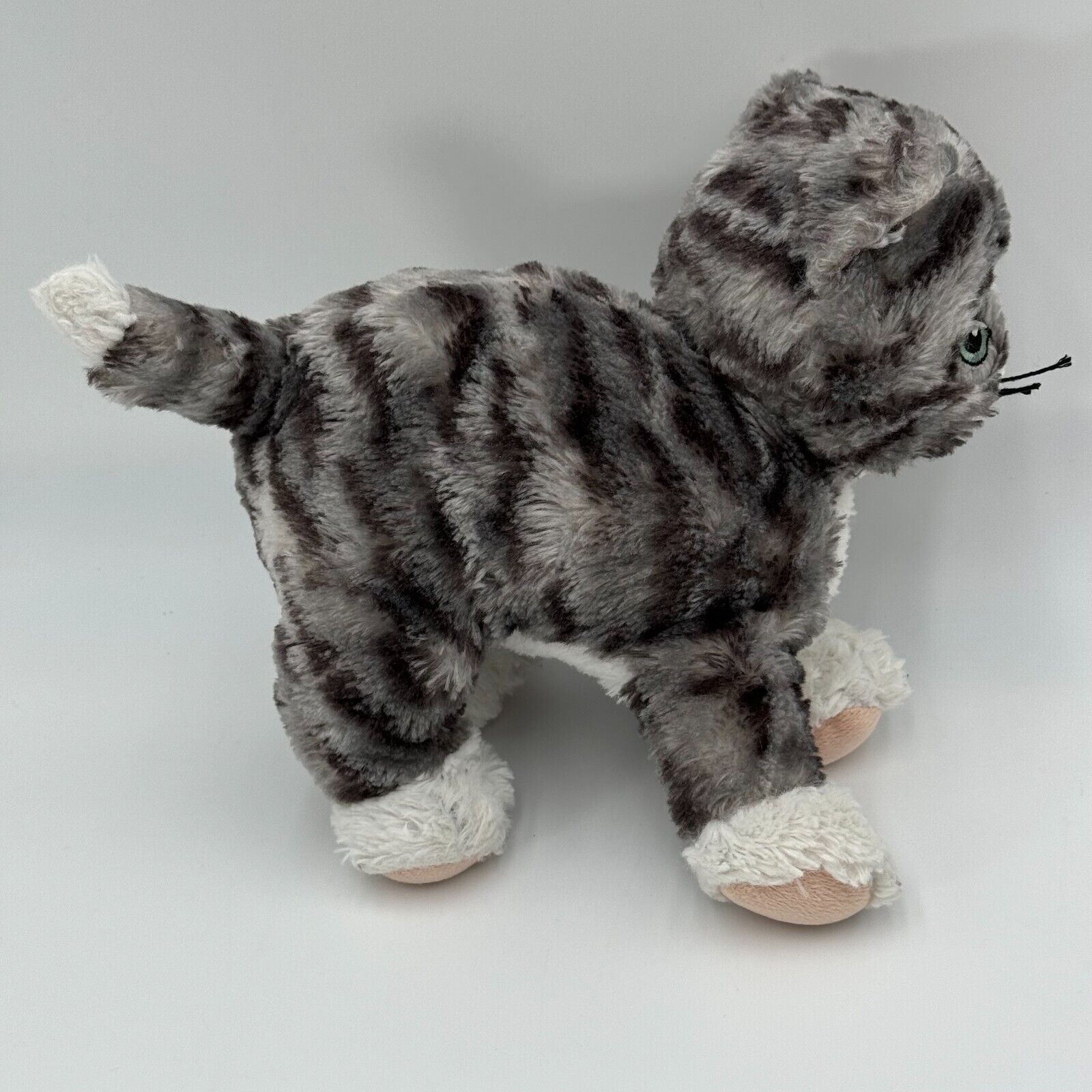 IKEA Lilleplutt Kitty Cat 8" Plush Stuffed Animal Gray Black White Tabby