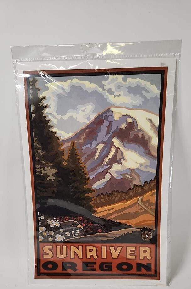 Sunriver Oregon Springtime Mountains Art Print Poster by Paul A. Lanquist 18x12"
