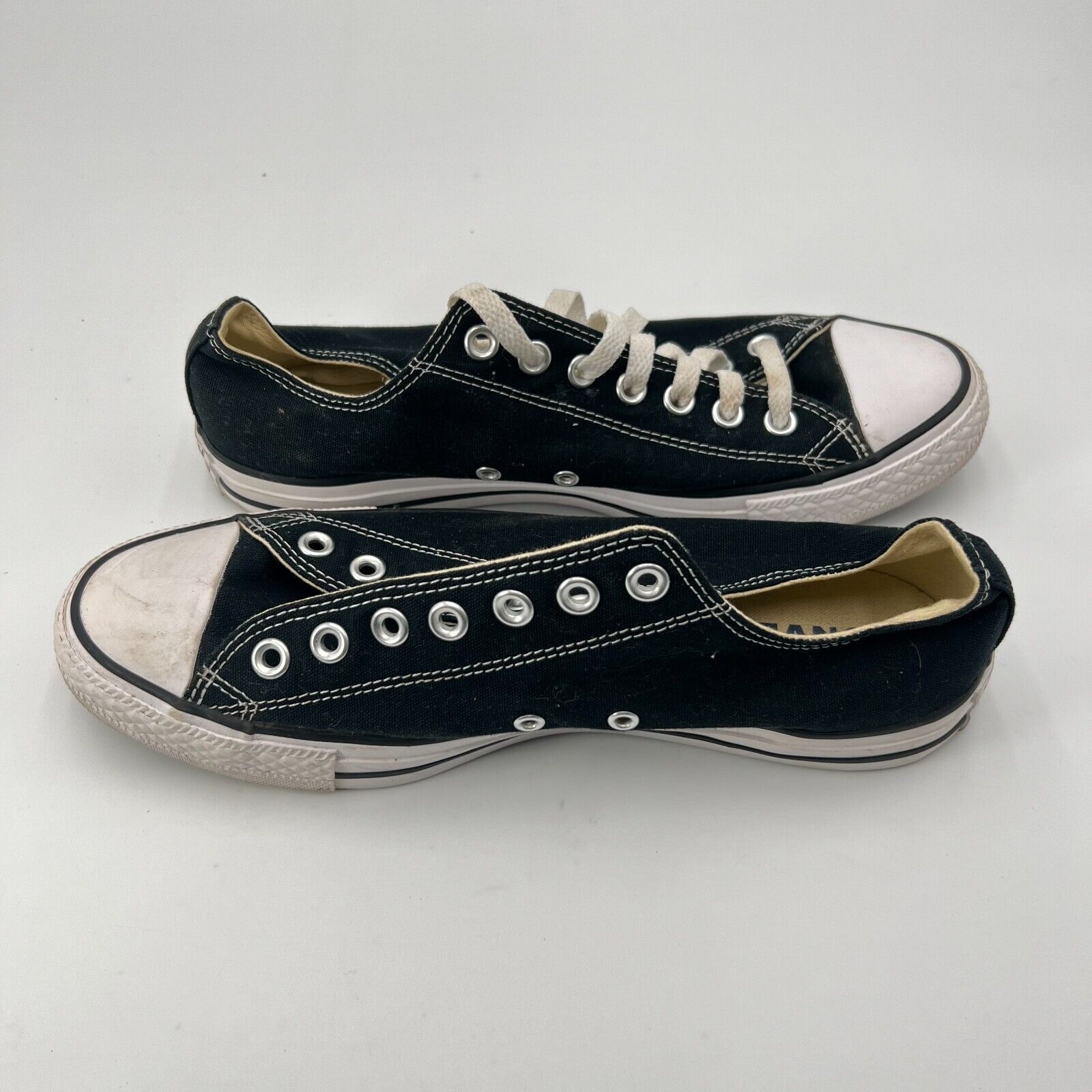 Converse All-Star Unisex Black Canvas Low Cut Sneaker Old School Size 8.5