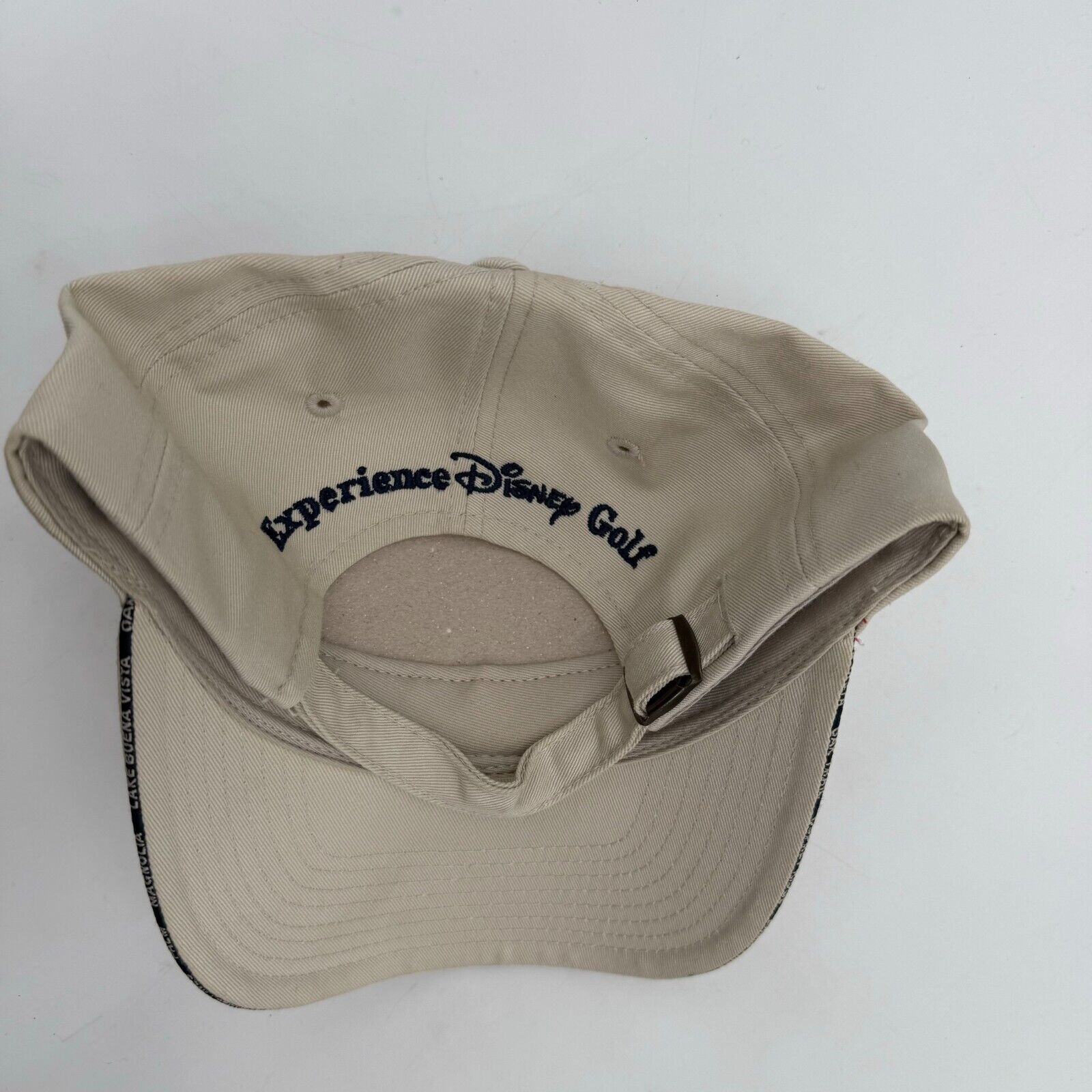 Disney’s 99 Holes of Golf Adjustable Buckle Hat Tan Golfer Cap Walt Disney World