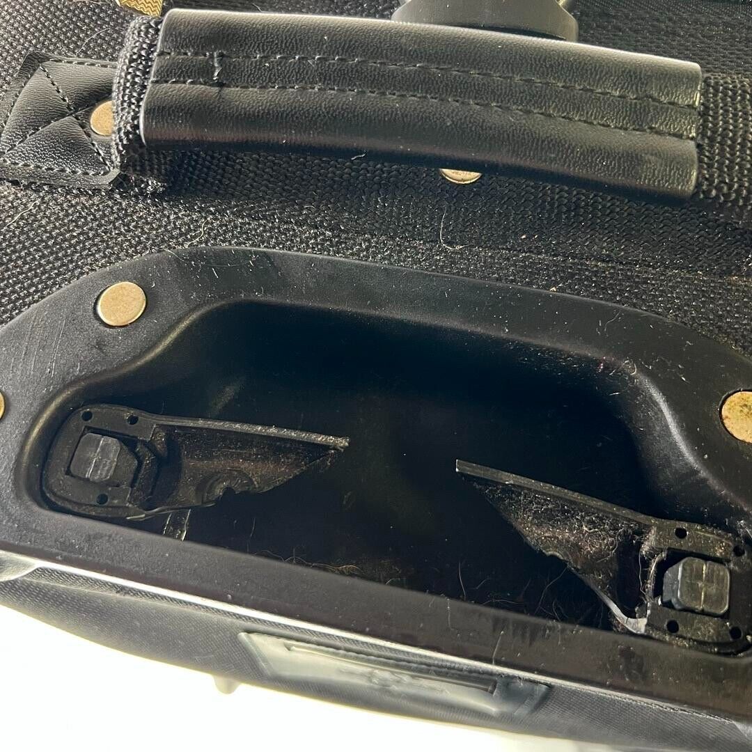 Atlantic Travel Suitcase Black Multiple Pockets w/ Wheels - Broken Handle