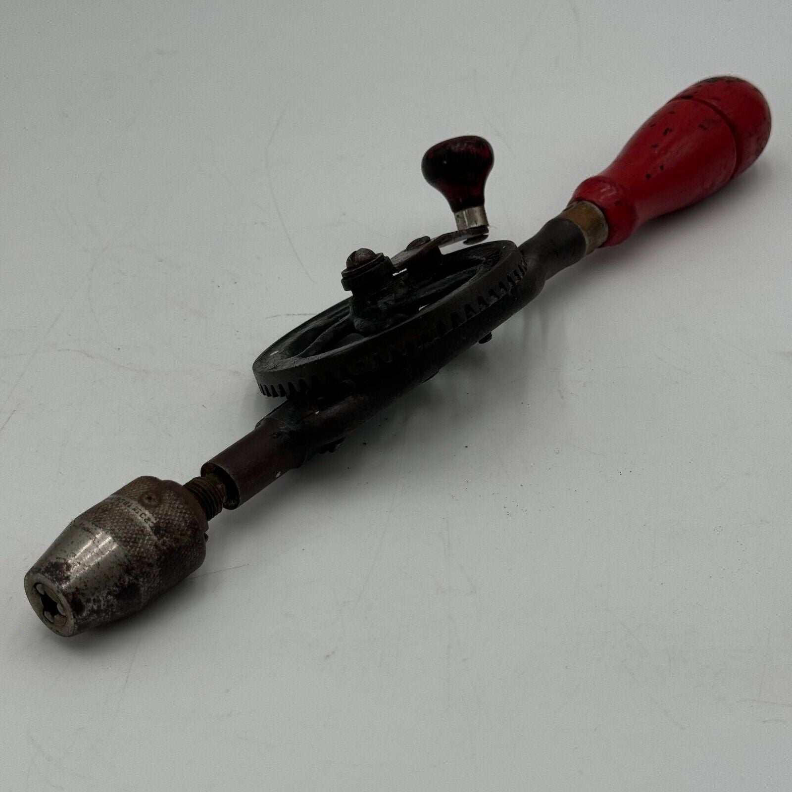 Vintage Millers Falls No 1 Drill Eggbeater Hand Drill Wood Handles 1/4" Drive
