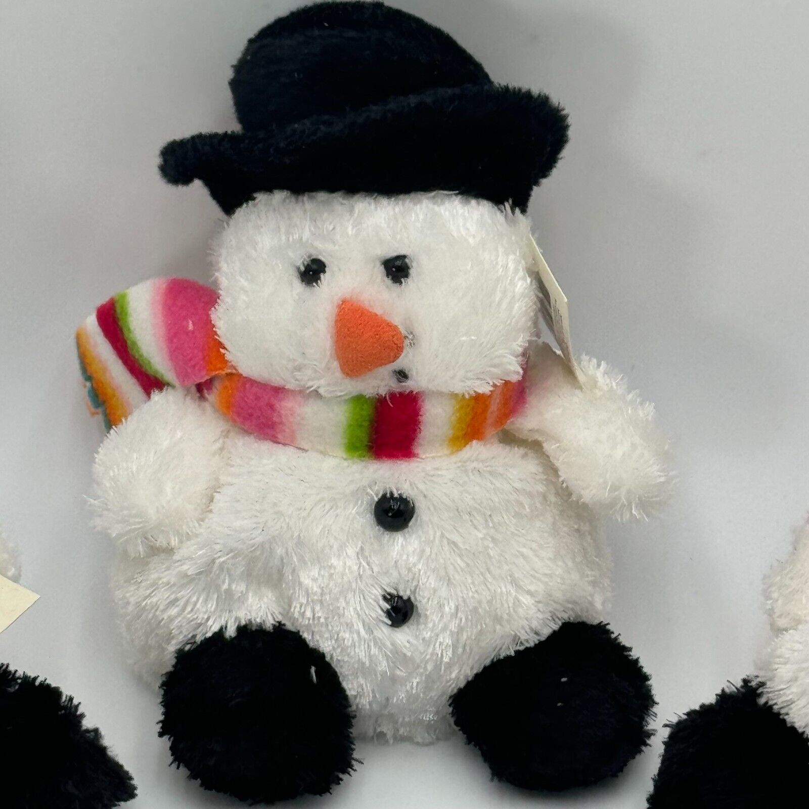 3pc Russ Buddies Matching Beanie Snowman Woman Sue Colorful Striped Scarf NWT