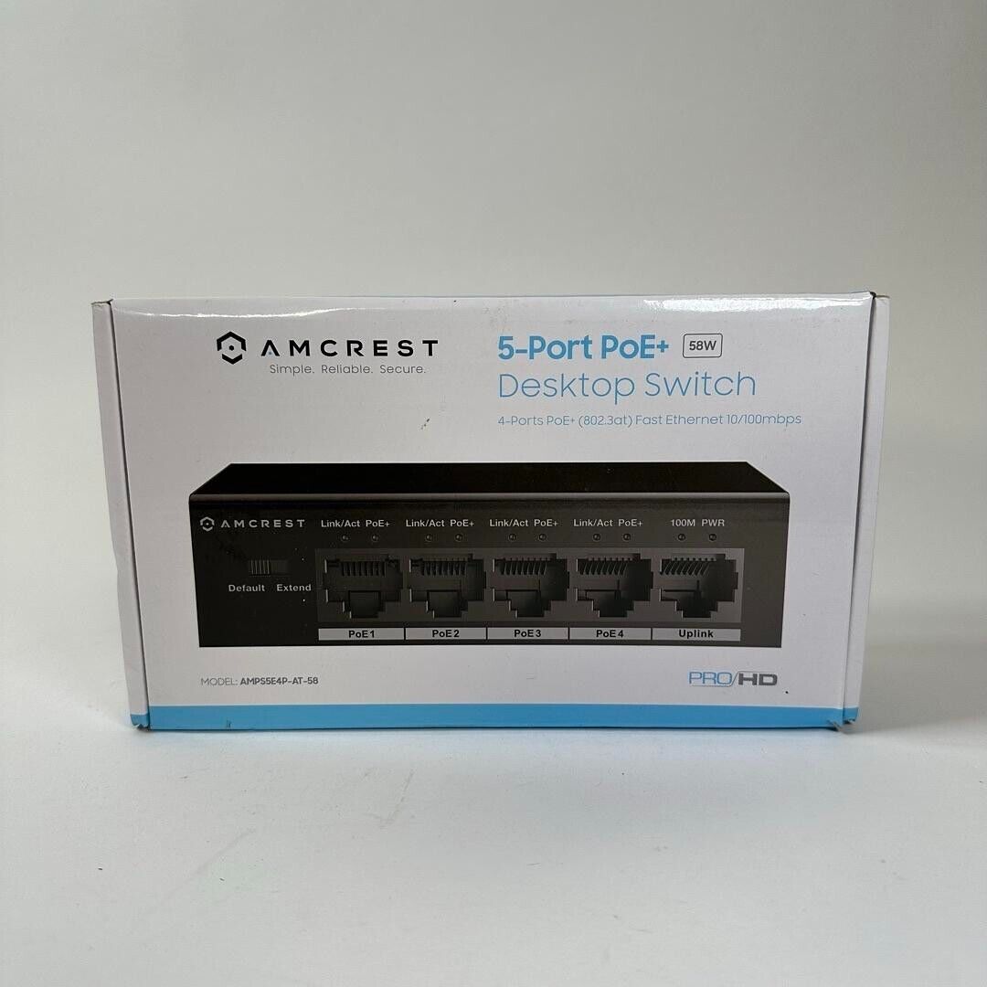 Amcrest 5-Port Switch 4-Ports PoE (AMPS5E4P-AT-58)