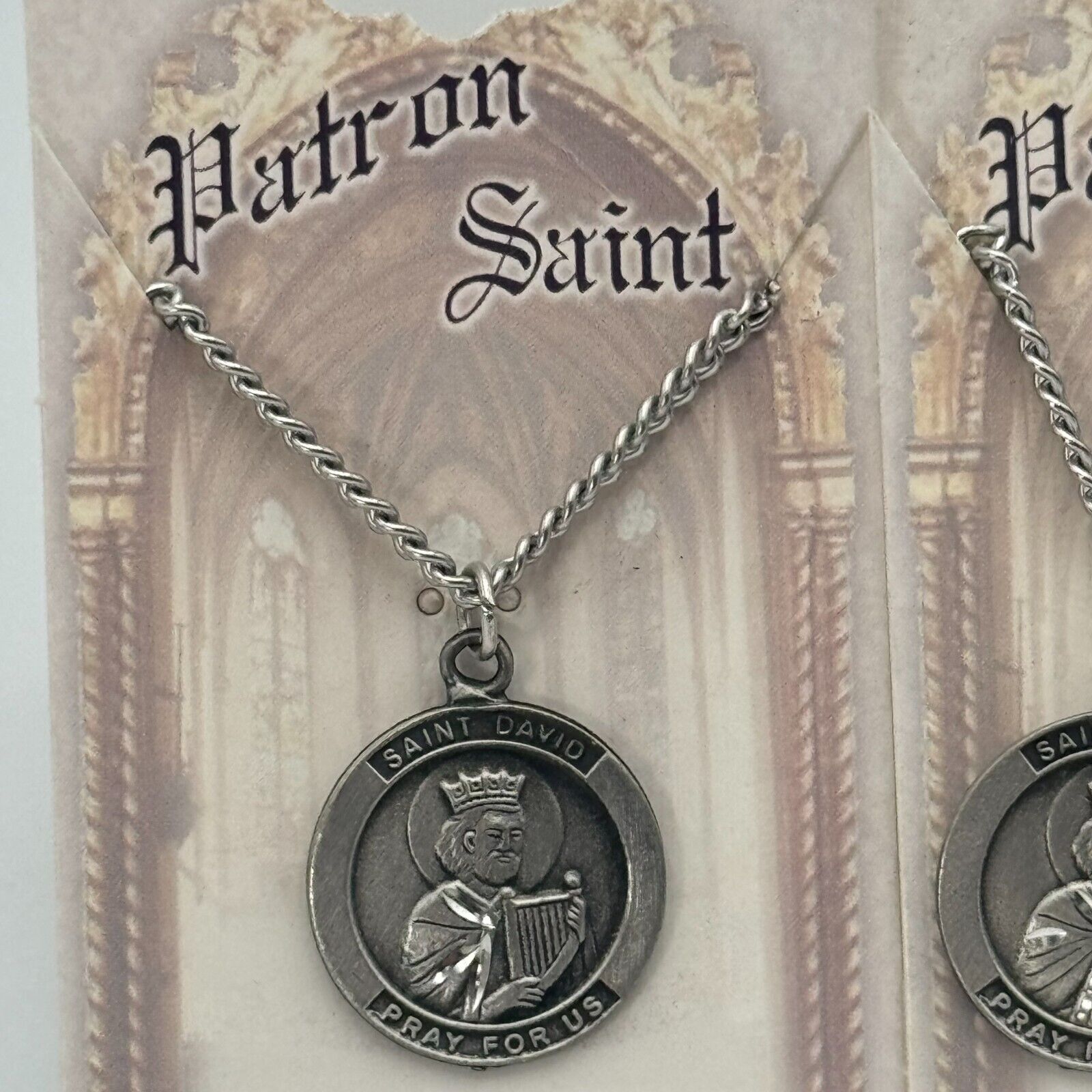 5 Pack Patron Saint St David Pray For Us Pendant on Chain Necklace Jewelry New