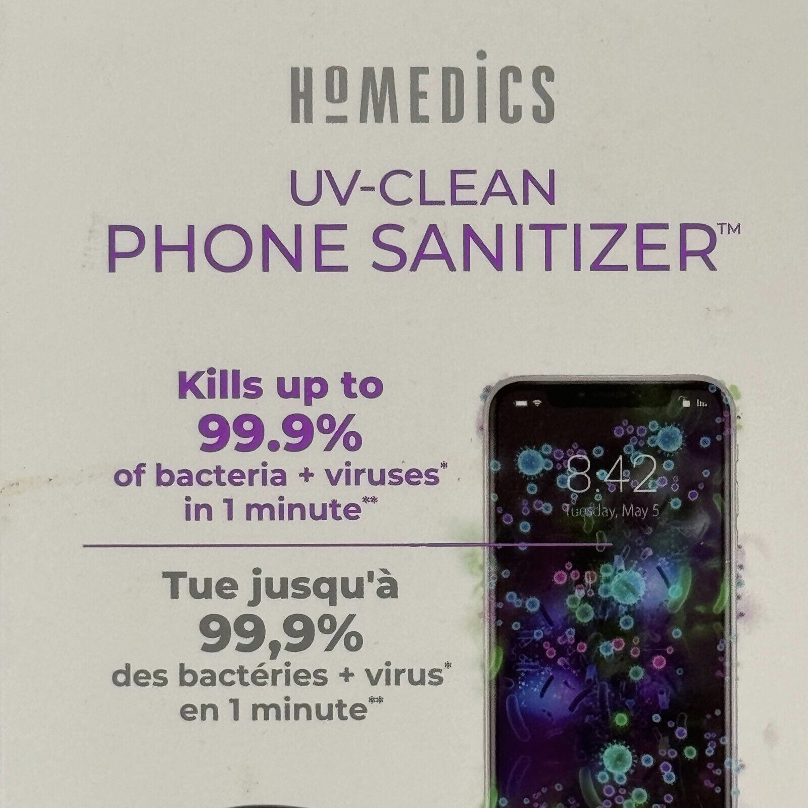 Homedics Wireless UV-Clean Phone Sanitizer - Kills up to 99.9% of Bacteria