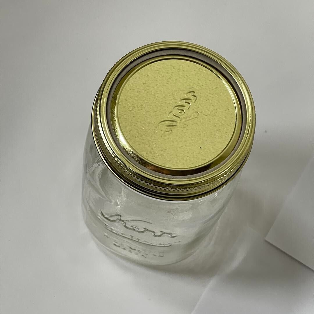 Lot of 12 Kerr "Self Sealing" Wide Mouth Mason Jars with Lids