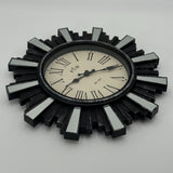 ECW Co Wall Clock Morning Time MT-5689 Rustic Style Black Platic Mirror Accents