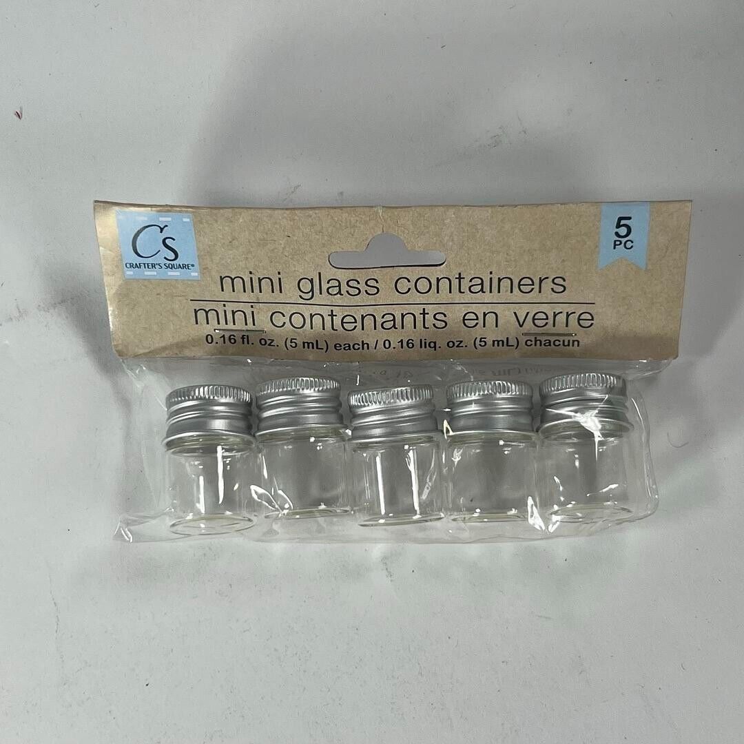 Assortment of Crafter’s Square Mini Glass Bottles 20pcs - New In Packaging