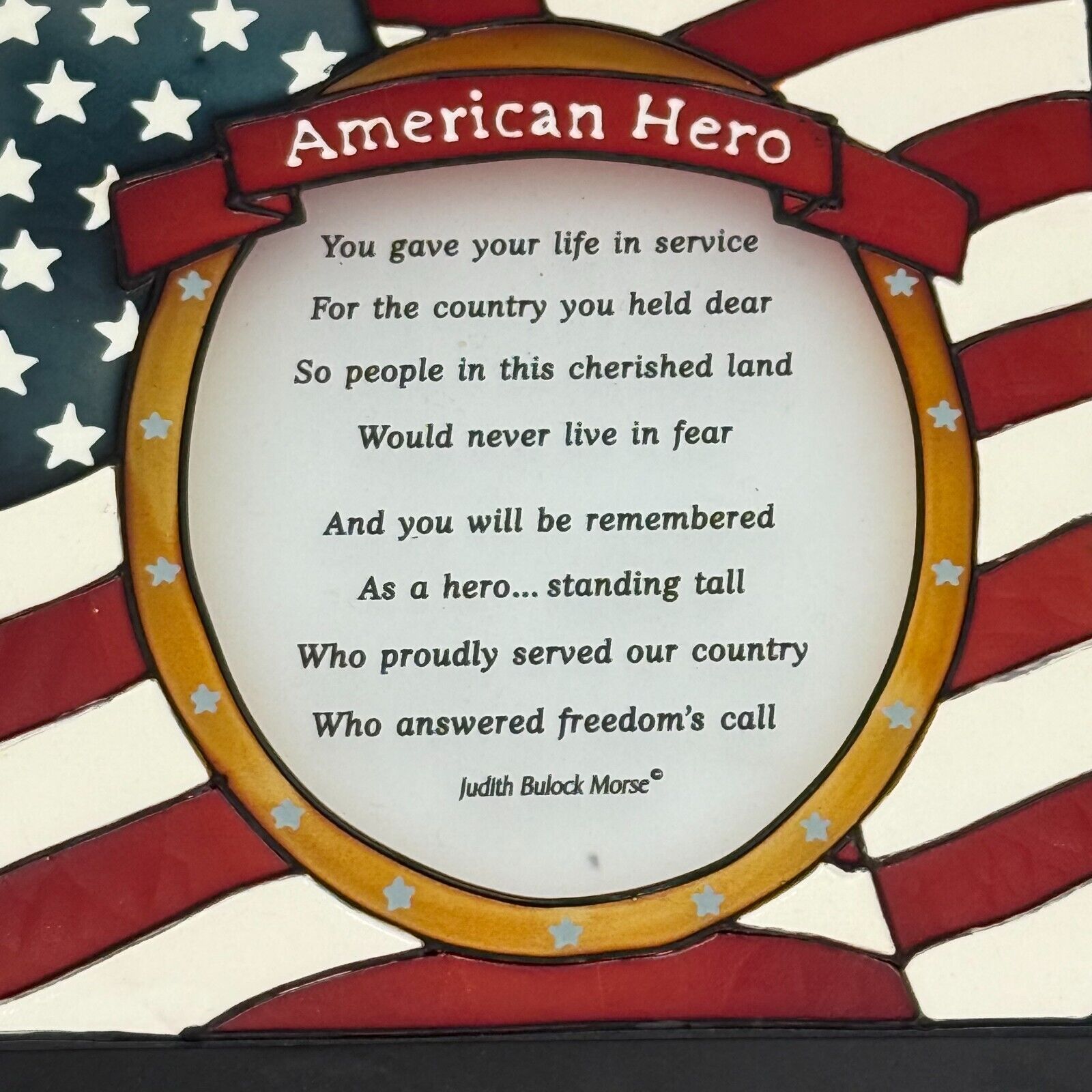 4pk 22in Metal Black Yard Stake Stained Glass Sign American Hero Military