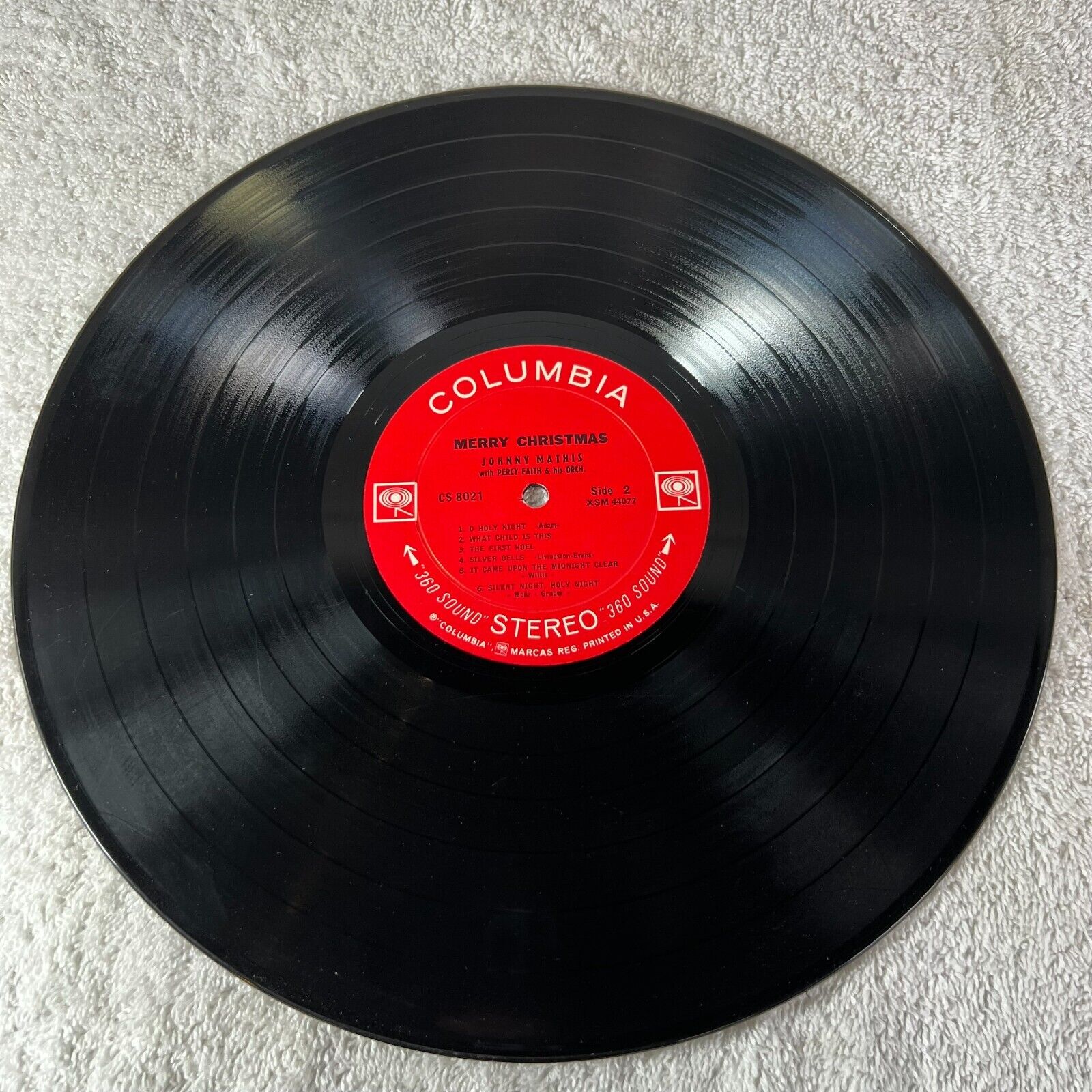 JOHNNY MATHIS Merry Christmas 60s Vinyl LP Columbia CS8021 Percy Faith Orchestra