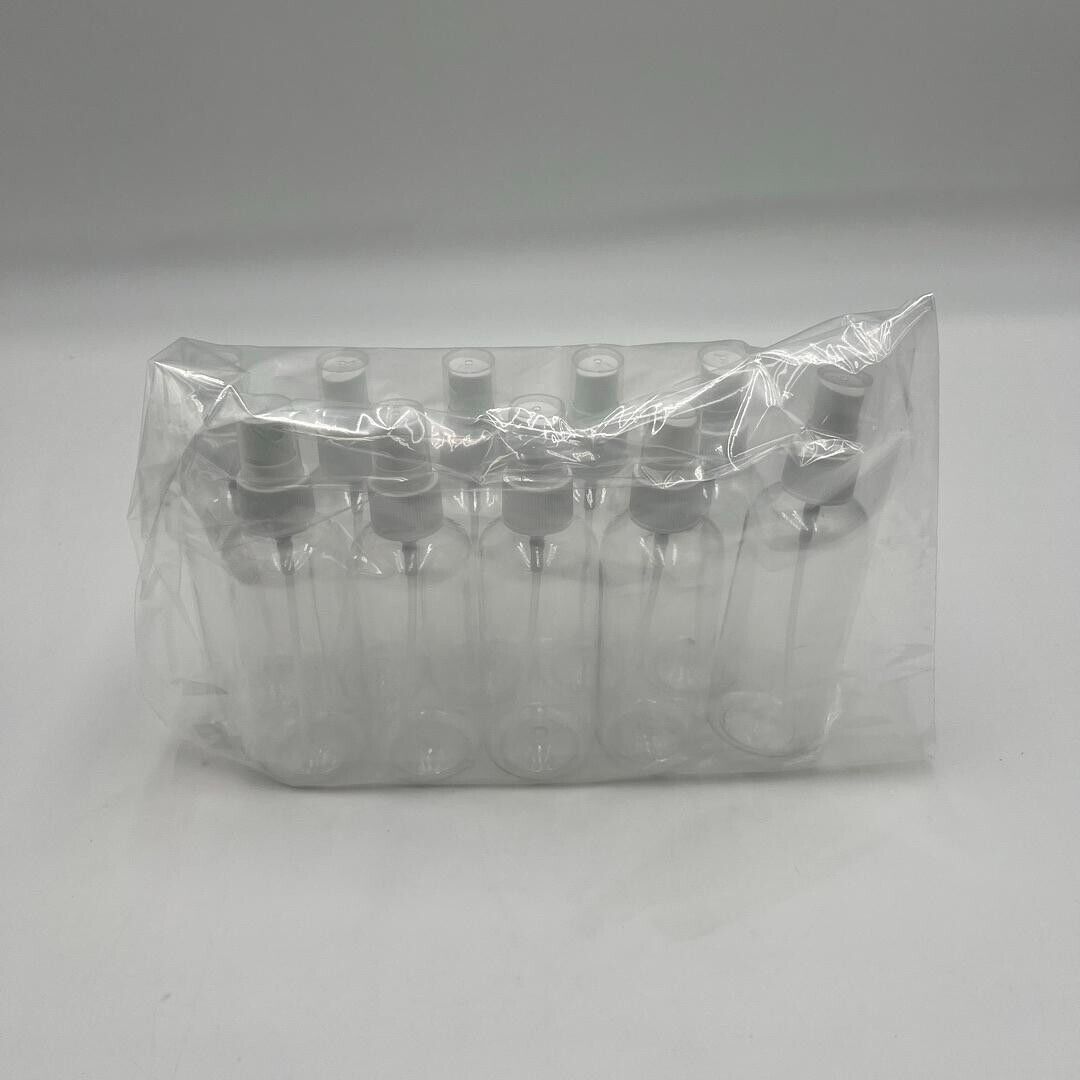 100 ml (3.38 fl oz) Clear PET Plastic Bottles 24/410 Finger Sprayers - 30 Pack