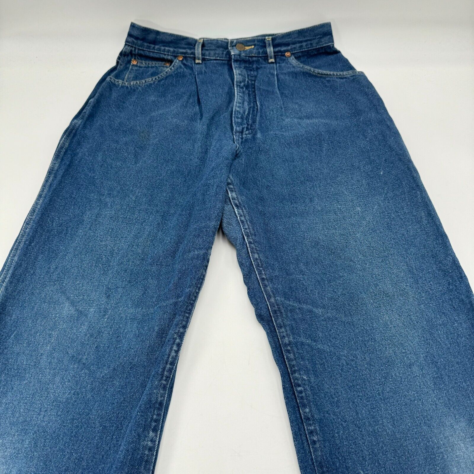 Vintage Lee Riders Jeans Blue Denim Tapered Leg High Rise Womens Size 16 MED Uni