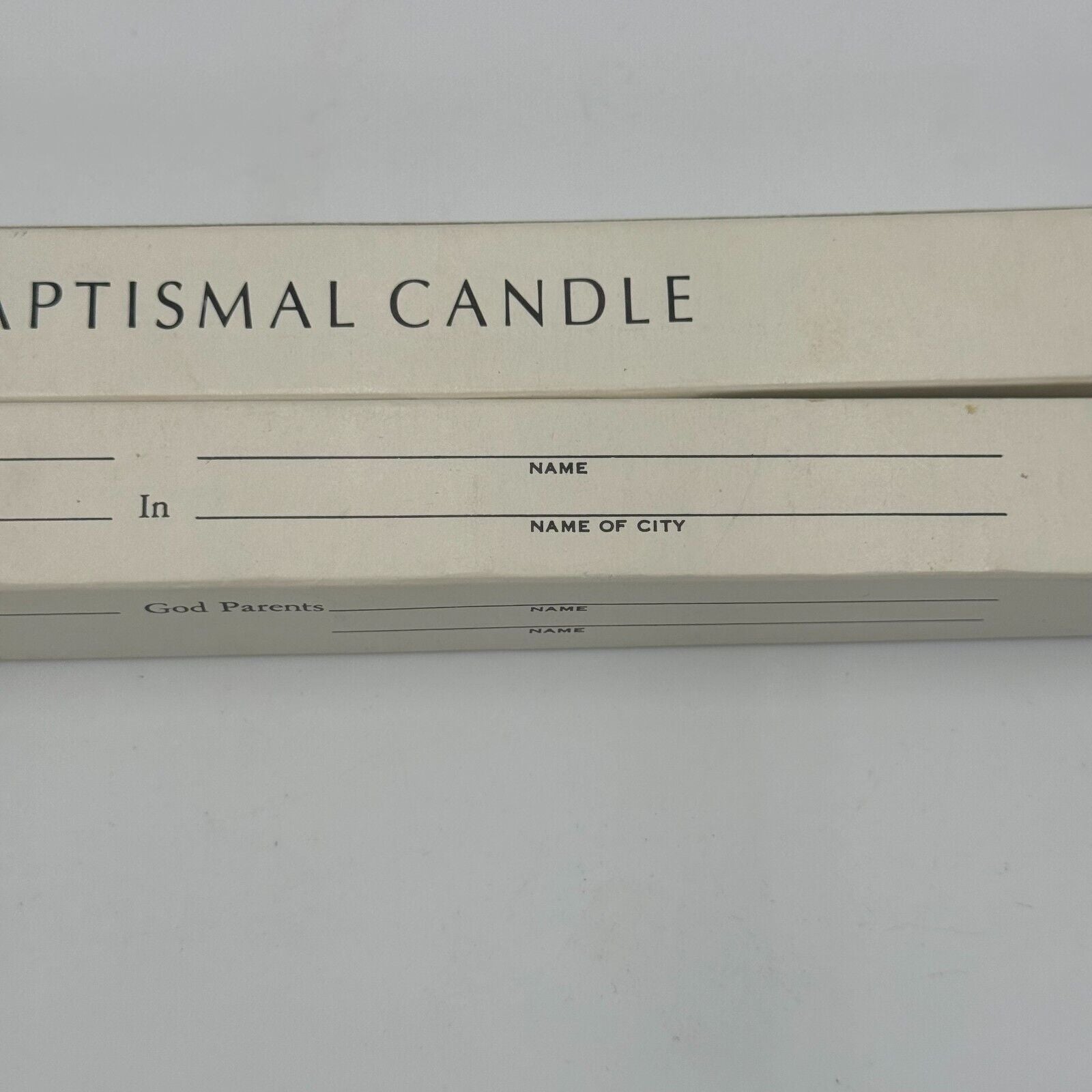 2 Pack Autom Baptismal 10in Candles Blue Cross Catholic Dedication Godparent NIB