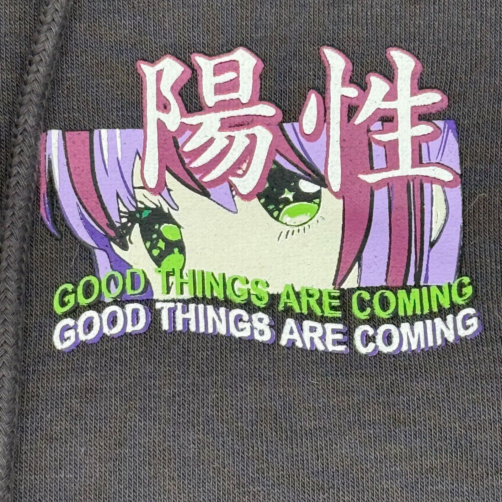 Orange Kiss Good Things Are Coming Anime Hoodie Full Zip Black Sweatshirt Size M