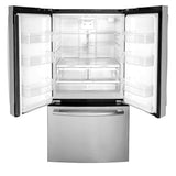 GE - 27 Cu. Ft. French Door Refrigerator and Freezer Stainless Steel GNE27JYMFS